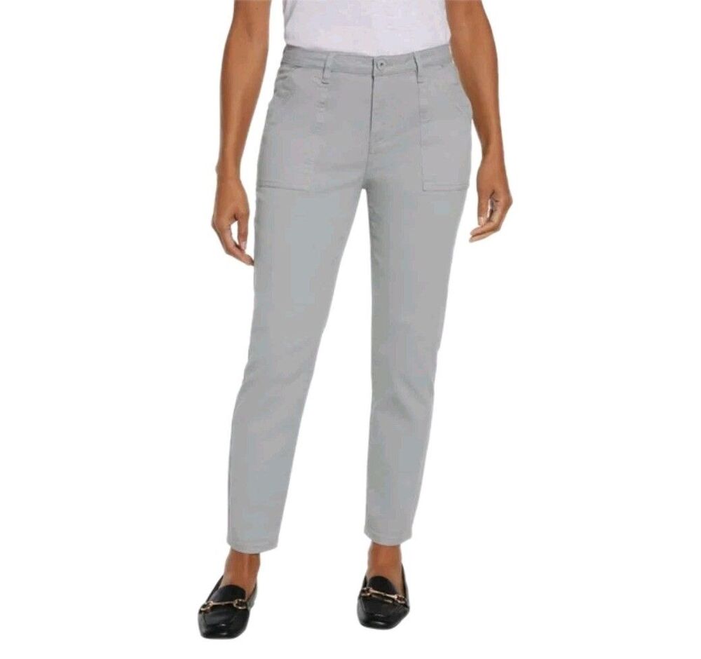 Banana Republic Ladies' High Rise Twill Pant Cotton Blend Stretch Gray 16 NWT